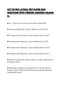 ACT 235 NCC ACTUAL TEST PAPER 2026&NewLine;QUESTIONS WITH VERIFIED ANSWERS GRADED&NewLine;A&plus;