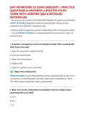 EMT REFRESHER CE EXAM 2026&sol;2027 &ndash; PRACTICE QUESTIONS & ANSWERS &vert; UPDATED STUDY GUIDE WITH VERIFIED Q&A & DETAILED RATIONALES