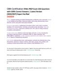 CMA Certification FINAL PREP Exam 250 Questions &NewLine;with 100&percnt; Correct Answers &vert; Latest Version &NewLine;&lpar;2026&sol;2027&rpar; Expert Verified  