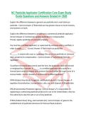 NC Pesticide Applicator Certification Core Exam Study Guide Questions and Answers Graded A&plus; 2026