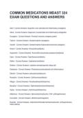COMMON MEDICATIONS MDAST 324 EXAM QUESTIONS AND ANSWERS