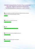 Vehicle Communication Systems Exam 2026&sol;2027 &NewLine;&vert; ASE&sol;SAE-Aligned Automotive Electronics &vert; &NewLine;Verified Questions & Answers &vert; 100&percnt; Correct 