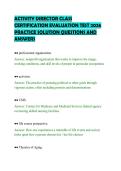 ACTIVITY DIRECTOR CLASS&NewLine;CERTIFICATION EVALUATION TEST 2026&NewLine;PRACTICE SOLUTION QUESTIONS AND&NewLine;ANSWERS&NewLine;