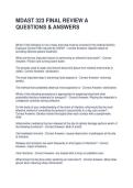 MDAST 323 FINAL REVIEW A QUESTIONS & ANSWERS