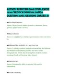 ACTIVITY DIRECTOR CLASS FINAL PAPER&NewLine;2026 CERTIFICATION EVALUATION&NewLine;QUESTIONS AND SOLUTIONS GRADED A&plus;