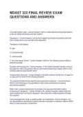 MDAST 323 FINAL REVIEW EXAM QUESTIONS AND ANSWERS