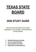 TEXAS STATE BOARD &vert; STUDY GUIDE &vert; KEY CONCEPTS&comma; RULES & REGULATIONS REVIEW &vert; 2026