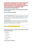 CALIFORNIA COSMETOLOGY EXAM 2026&sol;2027 &ndash; PRACTICE QUESTIONS & ANSWERS &vert; 200&plus; VERIFIED Q&A WITH DETAILED RATIONALES &vert; HAIR&comma; SKIN & NAILS COMPLETE PREP