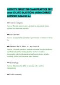 ACTIVITY DIRECTOR CLASS PRACTICE TEST&NewLine;2026 SOLVED QUESTIONS WITH CORRECT&NewLine;ANSWERS GRADED A&plus;