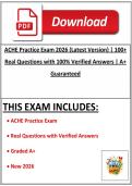 ACHE Practice Exam 2026 &lpar;Latest Version&rpar; &vert; 100&plus; Real Questions with 100&percnt; Verified Answers &vert; A&plus; Guaranteed