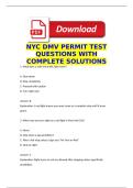NYC DMV PERMIT TEST QUESTIONS WITH COMPLETE SOLUTIONS