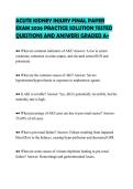 ACUTE KIDNEY INJURY FINAL PAPER&NewLine;EXAM 2026 PRACTICE SOLUTION TESTED&NewLine;QUESTIONS AND ANSWERS GRADED A&plus;