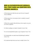 BIOD 331 PATHOPHYSIOLOGY MODULE 8&NewLine;FULL STUDY GUIDE 2026 QUESTIONS WITH&NewLine;ANSWERS GRADED A&plus;