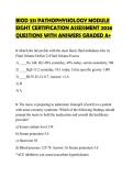 BIOD 331 PATHOPHYSIOLOGY MODULE&NewLine;EIGHT CERTIFICATION ASSESSMENT 2026&NewLine;QUESTIONS WITH ANSWERS GRADED A&plus;