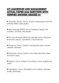 ATI LEADERSHIP AND MANAGEMENT&NewLine;ACTUAL PAPER 2026 QUESTIONS WITH&NewLine;VERIFIED ANSWERS GRADED A&plus;