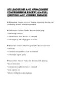 ATI LEADERSHIP AND MANAGEMENT&NewLine;COMPREHENSIVE REVIEW 2026 FULL&NewLine;QUESTIONS AND VERIFIED ANSWERS