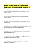 ADMN 232 MIDTERM TEST PAPER 2026&NewLine;QUESTIONS WITH SOLUTIONS GRADED A&plus;