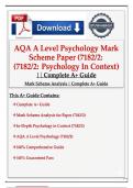 AQA A-Level Psychology Paper 2 &lpar;7182&sol;2&rpar; &ndash; Complete Mark Scheme & Study Guide &vert; Psychology in Context &lpar;2024&ndash;2026&rpar;