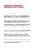 DPT INTERVIEW QUESTIONS COMPLETE WITH FEEDBACK