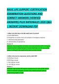 BASIC LIFE SUPPORT CERTIFICATION &NewLine;EXAMINATION QUESTIONS AND &NewLine;CORRECT ANSWERS &lpar;VERIFIED &NewLine;ANSWERS&rpar; PLUS RATIONALES 2026 Q&A &NewLine;&vert; INSTANT DOWNLOAD PDF