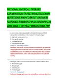 NATIONAL PHYSICAL THERAPY &NewLine;EXAMINATION &lpar;NPTE&rpar; PRACTICE EXAM &NewLine;QUESTIONS AND CORRECT ANSWERS &NewLine;&lpar;VERIFIED ANSWERS&rpar; PLUS RATIONALES &NewLine;2026 Q&A &vert; INSTANT DOWNLOAD PDF 