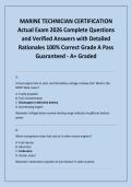 MARINE TECHNICIAN CERTIFICATION Actual Exam 2026 Complete Questions and Verified Answers with Detailed Rationales 100&percnt; Correct Grade A Pass Guaranteed - A&plus; Graded