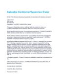 Asbestos Contractor&sol;Supervisor Exam Questions and Answers Best rated A&plus; Guaranteed Success Latest Update