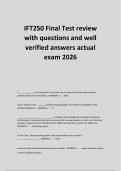IFT250 Final Test review&NewLine;with questions and well&NewLine;verified answers actual&NewLine;exam 2026
