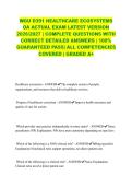 WGU D391 HEALTHCARE ECOSYSTEMS OA ACTUAL EXAM LATEST VERSION 2026&sol;2027 &vert; COMPLETE QUESTIONS WITH CORRECT DETAILED ANSWERS &vert; 100&percnt; GUARANTEED PASS&vert; ALL COMPETENCIES COVERED &vert; GRADED A&plus;