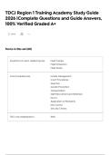 TDCJ Region 1 Training Academy Study Guide 2026 &vert;Complete Questions and Guide Answers&comma; 100&percnt; Verified Graded A&plus;