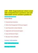 LDR - 302S Organizational Culture exam with comprehensive questions and well elaborated correct answers graded A&plus;&period;