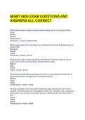 MGMT 6655 EXAM QUESTIONS AND ANSWERS ALL CORRECT