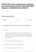 SGRHO FINAL Exam comprehensive questions and verified answers ACTUAL EXAM 2026 TEST&excl;&excl; Graded A&plus; &vert; 2025&vert;2026 EXAM UPDATE 