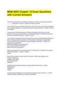MSM 6655 Chapter 15 Exam Questions with Correct Answers
