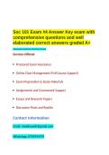 Soc 101 Exam -4 Answer Key exam with comprehensive questions and well elaborated correct answers graded A&plus;&period;