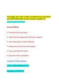 Sociology 101 exam 3 with comprehensive questions and well elaborated correct answers graded A&plus;&period;