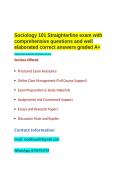 Sociology 101 Straighterline exam with comprehensive questions and well elaborated correct answers graded A&plus;&period;