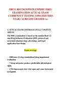 DRUG RECOGNITION EXPERT &lpar;DRE&rpar; &NewLine;EXAMINATION ACTUAL EXAM &NewLine;CURRENTLY TESTING UPDATED THIS &NewLine;YEAR &sol; ALREADY GRADED A&plus;