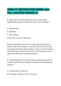 SHRM-CP CERTIFICATION PAPER 2026&NewLine;FULL SOLUTION GRADED A&plus;