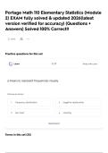 Portage Math 110 Elementary Statistics &lpar;Module 2&rpar; EXAM fully solved & updated 2026&lpar;latest version verified for accuracy&rpar; &lpar;Questions &plus; Answers&rpar; Solved 100&percnt; Correct&excl;&excl;