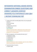 INTEGRATED NATIONAL BOARD DENTAL &NewLine;EXAMINATION &lpar;INBDE&rpar; QUESTIONS AND &NewLine;CORRECT ANSWERS &lpar;VERIFIED &NewLine;ANSWERS&rpar; PLUS RATIONALES 2026 Q&A &NewLine;&vert; INSTANT DOWNLOAD PDF 