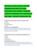 NATIONAL BOARD DENTAL HYGIENE &NewLine;EXAMINATION PRACTICE EXAM &NewLine;QUESTIONS AND CORRECT ANSWERS &NewLine;&lpar;VERIFIED ANSWERS&rpar; PLUS RATIONALES &NewLine;2026 Q&A &vert; INSTANT DOWNLOAD PDF 