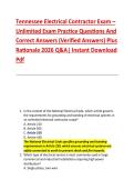 Tennessee Electrical Contractor Exam &ndash; &NewLine;Unlimited Exam Practice Questions And &NewLine;Correct Answers &lpar;Verified Answers&rpar; Plus &NewLine;Rationale 2026 Q&A&vert; Instant Download &NewLine;Pdf 