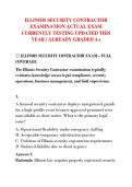 ILLINOIS SECURITY CONTRACTOR &NewLine;EXAMINATION ACTUAL EXAM &NewLine;CURRENTLY TESTING UPDATED THIS &NewLine;YEAR &sol; ALREADY GRADED A&plus;