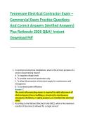 Tennessee Electrical Contractor Exam &ndash; &NewLine;Commercial Exam Practice Questions &NewLine;And Correct Answers &lpar;Verified Answers&rpar; &NewLine;Plus Rationale 2026 Q&A&vert; Instant &NewLine;Download Pdf 