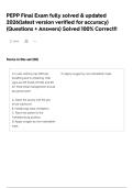 PEPP Final Exam fully solved & updated 2026&lpar;latest version verified for accuracy&rpar; &lpar;Questions &plus; Answers&rpar; Solved 100&percnt; Correct&excl;&excl;