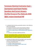 Tennessee Electrical Contractor Exam &ndash; &NewLine;Journeyman Level Exam Practice &NewLine;Questions And Correct Answers &NewLine;&lpar;Verified Answers&rpar; Plus Rationale 2026 &NewLine;Q&A&vert; Instant Download Pdf 
