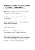 SIEMENS LEVEL ONE EXAM 2026 TEST PAPER&NewLine;QUESTIONS SOLUTIONS GRADED A&plus;