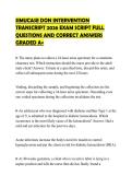 SIMUCASE DON INTERVENTION&NewLine;TRANSCRIPT 2026 EXAM SCRIPT FULL&NewLine;QUESTIONS AND CORRECT ANSWERS&NewLine;GRADED A&plus;