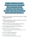 ADOBE CERTIFIED EXPERT -&NewLine;MARKETO ENGAGE BUSINESS&NewLine;PRACTITIONER EXPERT&NewLine;CERTIFICATION PRACTICE&NewLine;EXAMINATION 2026 QUESTIONS&NewLine;WITH ANSWERS GRADED A&plus;